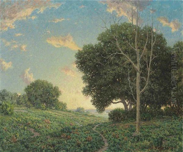 Sunset In The Valley Oil Painting by Granville S. Redmond