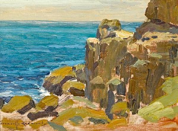 Rocky Cliffs, Catalina Island Oil Painting by Granville S. Redmond