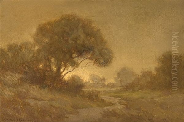 Stream Through A Moonlit Landscape Oil Painting by Granville S. Redmond