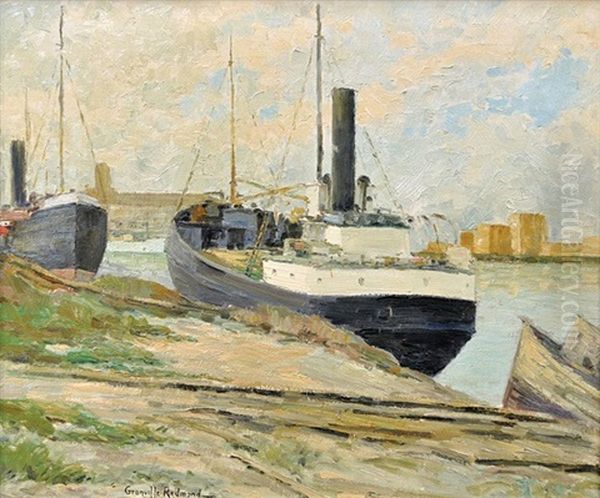 On The Oakland Estuary Oil Painting by Granville S. Redmond