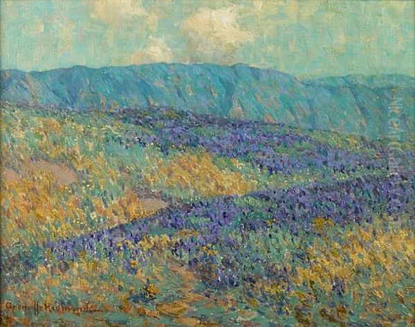 Blue Flowers Oil Painting by Granville S. Redmond