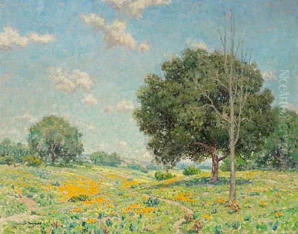 A Path Through The Poppies Oil Painting by Granville S. Redmond