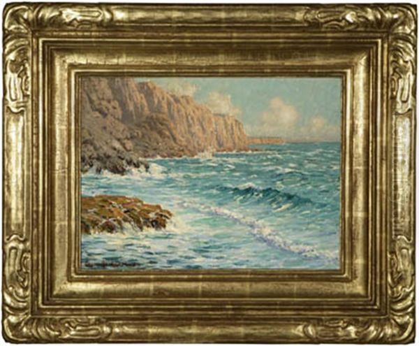 Cliffs At Catalina Oil Painting by Granville S. Redmond