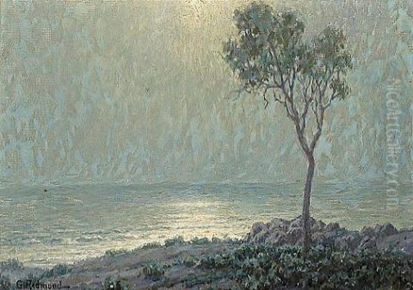 Lone Tree Along The Moonlit Coast Oil Painting by Granville S. Redmond