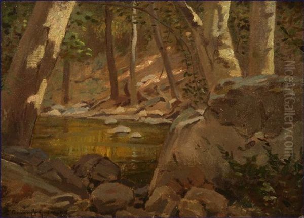 At The Spring Oil Painting by Granville S. Redmond