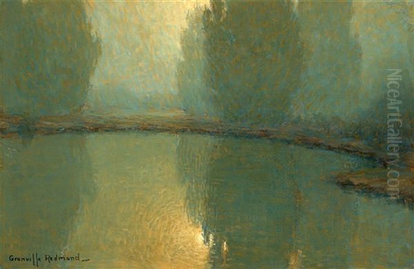 Moonlight On A Pond Oil Painting by Granville S. Redmond