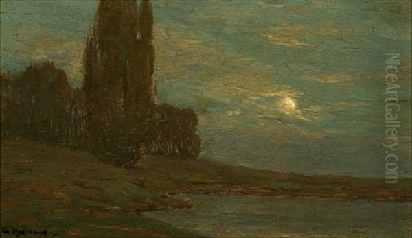 Moonlight Landscape Oil Painting by Granville S. Redmond