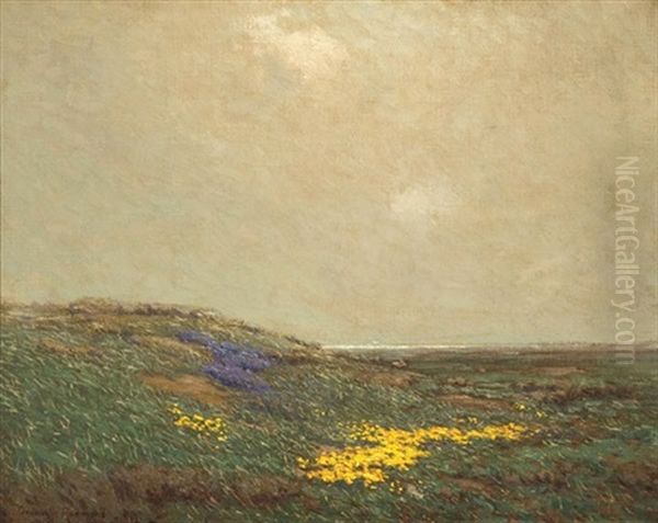 Wildflowers By The California Coast Oil Painting by Granville S. Redmond