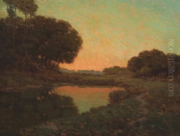 Sunlight Over The Marsh Oil Painting by Granville S. Redmond