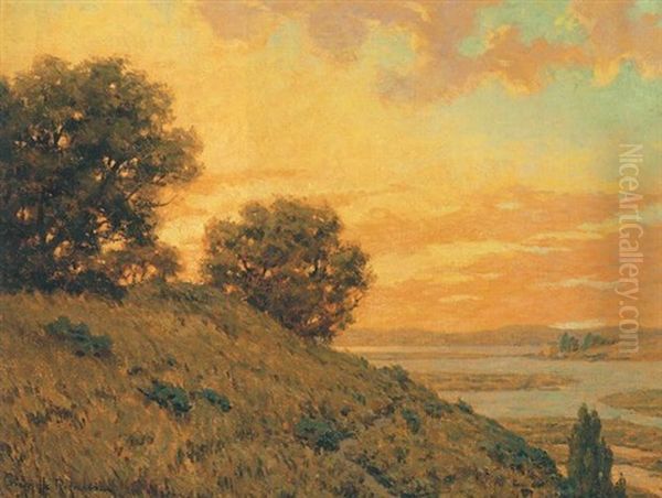 Twilight Oil Painting by Granville S. Redmond