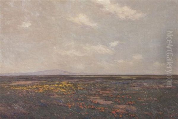 Wildflowers In The Marshes Oil Painting by Granville S. Redmond