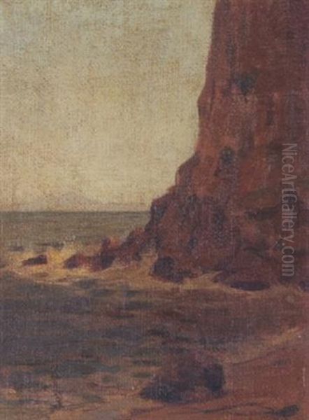 Cliffs By The Sea Oil Painting by Granville S. Redmond