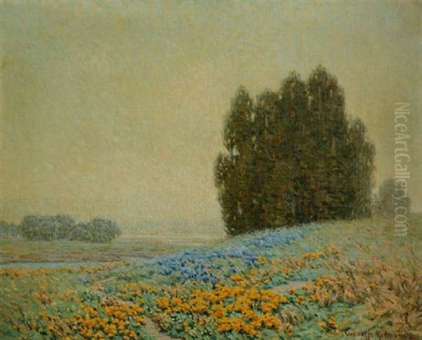 California Wildflowers Oil Painting by Granville S. Redmond