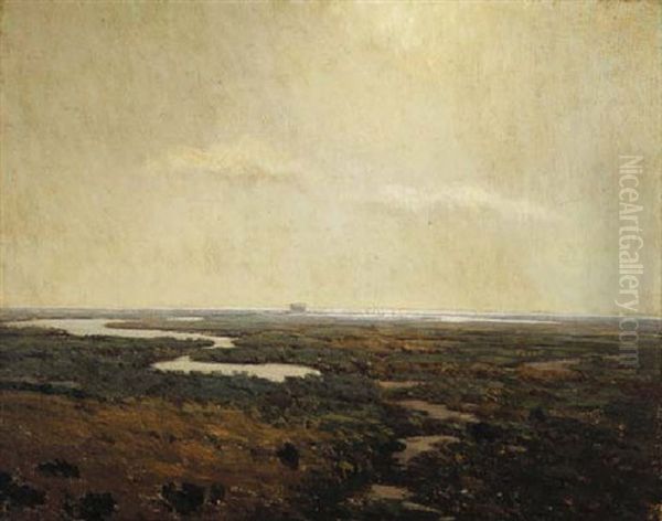 Sunset Over The Marsh by Granville S. Redmond