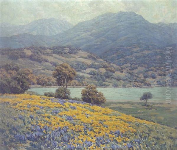 California Wild Flowers Oil Painting by Granville S. Redmond