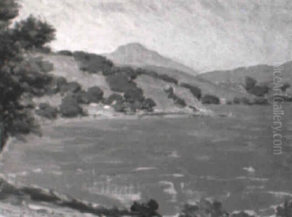 Mt. Tamalpais And Bay Oil Painting by Granville S. Redmond