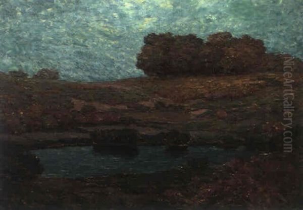 Nocturnal Landscape Oil Painting by Granville S. Redmond