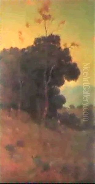 Sunset In California Oil Painting by Granville S. Redmond