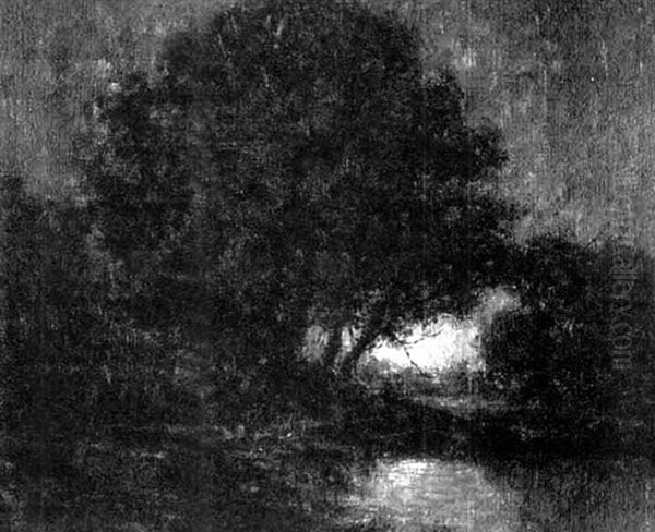 The Moonlit Stream Oil Painting by Granville S. Redmond