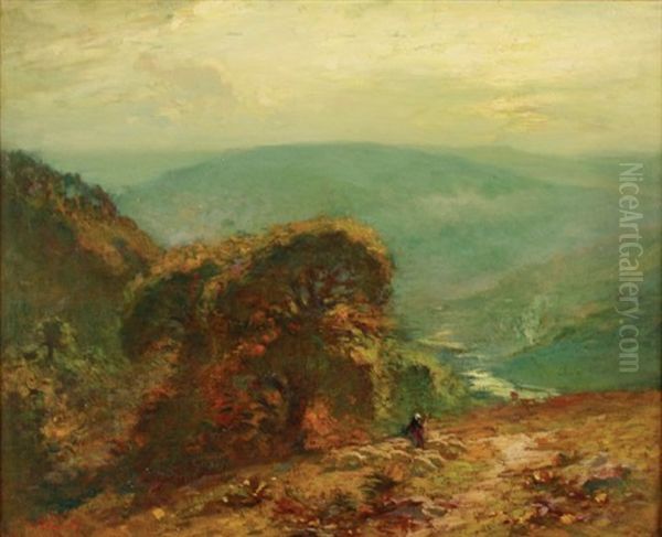 Mountain Path Oil Painting by John J. Redmond