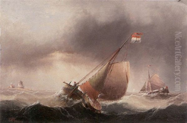 Dutch Pinks Off A Coastline Oil Painting by Edward King Redmore