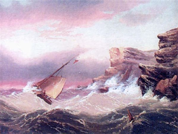 On A Lee Shore Oil Painting by Edward King Redmore