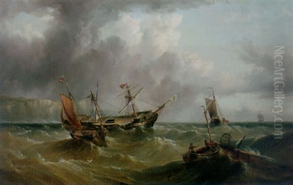 Salvaging The Wreck Oil Painting by Henry Redmore