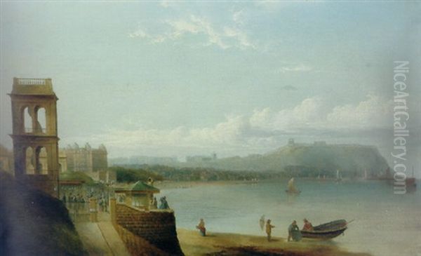 Scarborough Bay From The Promenade Oil Painting by Henry Redmore