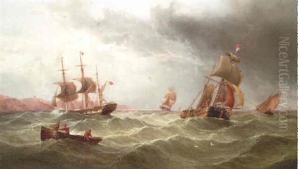 Shipping At The Mouth Of The Humber Oil Painting by Henry Redmore