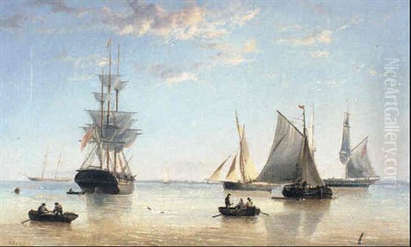 On The Humber Oil Painting by Henry Redmore