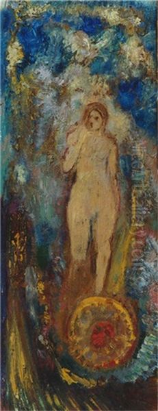 La Visite De N.d. De Paris/                                 Het Bezoek Aan De N.d. Te Parijs Oil Painting by Odilon Redon