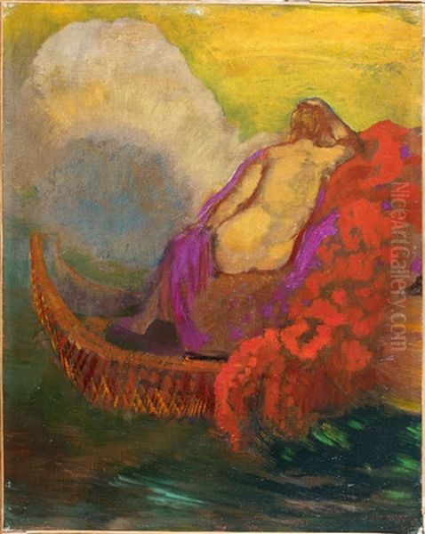 Femme A La Barque Oil Painting by Odilon Redon