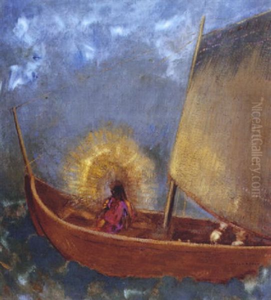 Barque Mystique Oil Painting by Odilon Redon