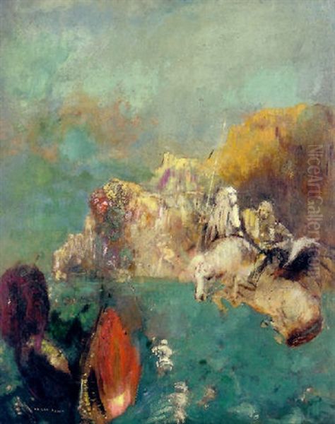 St. Georges Et Le Dragon Oil Painting by Odilon Redon