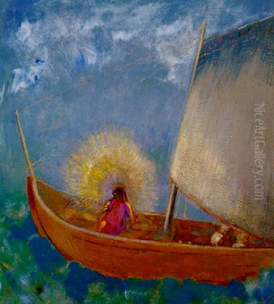 Barque Mystique Oil Painting by Odilon Redon