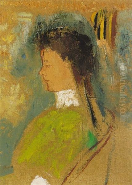 Violette Heymann Oil Painting by Odilon Redon