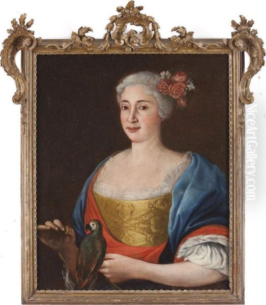 Ritratto Di Dama (maria Amalia Di Borbone) Oil Painting by Giuseppe Bonito