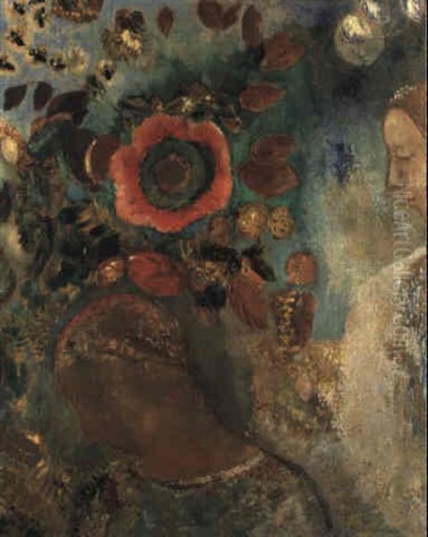 Deux Jeunes Filles En Fleurs Oil Painting by Odilon Redon