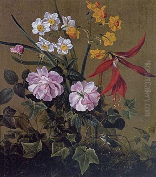 A Still Life Of Flowers Oil Painting by Pierre Joseph Redoute