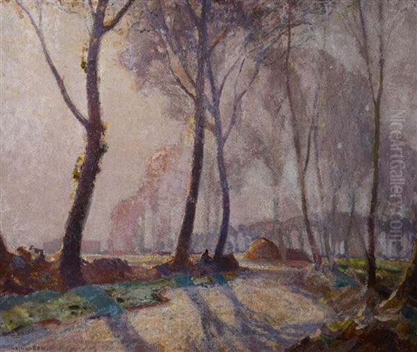 Winter Sunlight Oil Painting by William Josiah Redworth