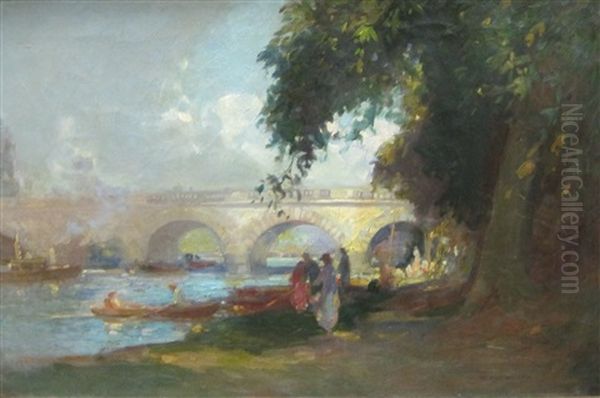 The River Of Pleasure-maidenhead Oil Painting by William Josiah Redworth