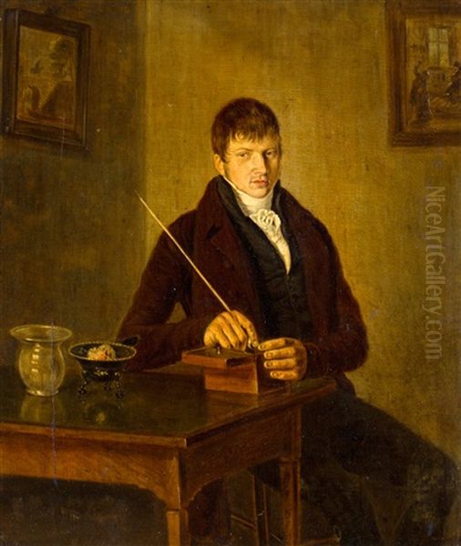 Portret Van Johannes Reekers (1790-1858) Oil Painting by Johannes Reekers