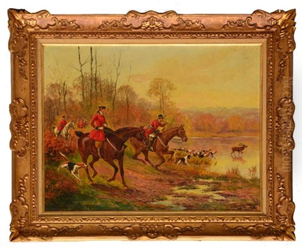 The Stag Hunt Oil Painting by Walter Reeves