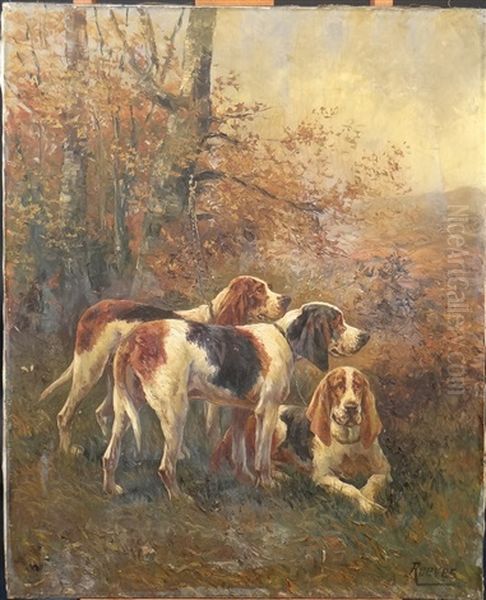 Chiens De Chasse Au Repos Oil Painting by Walter Reeves