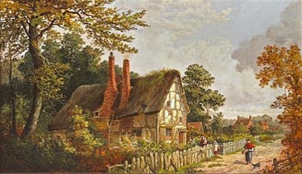 A Cottage At Shottery, Stratford-upon-avon Oil Painting by Walter Reeves