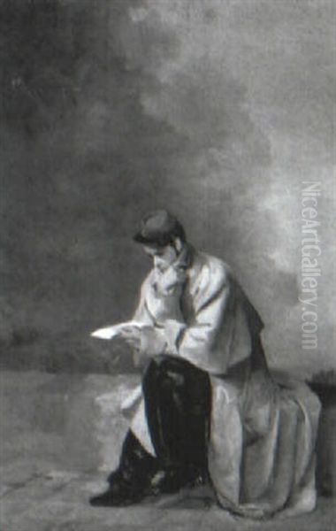 Soldier Contemplating The Letter by Guillaume Urbain Regamey