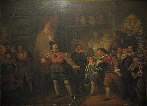 In Het Atelier Van De Kunstenaar Oil Painting by Petrus Johann Van Regemorter