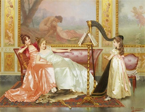 The Debutante Oil Painting by Vittorio Reggianini