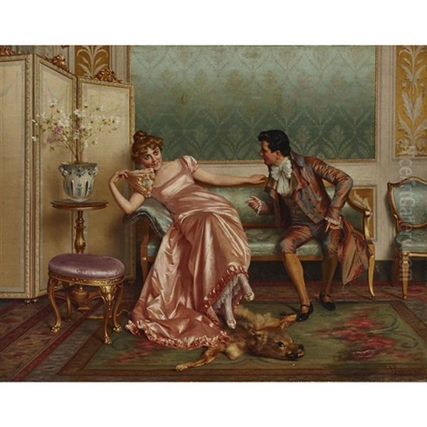 Welcome Advances Oil Painting by Vittorio Reggianini