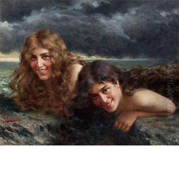 Sirens Oil Painting by Vittorio Reggianini